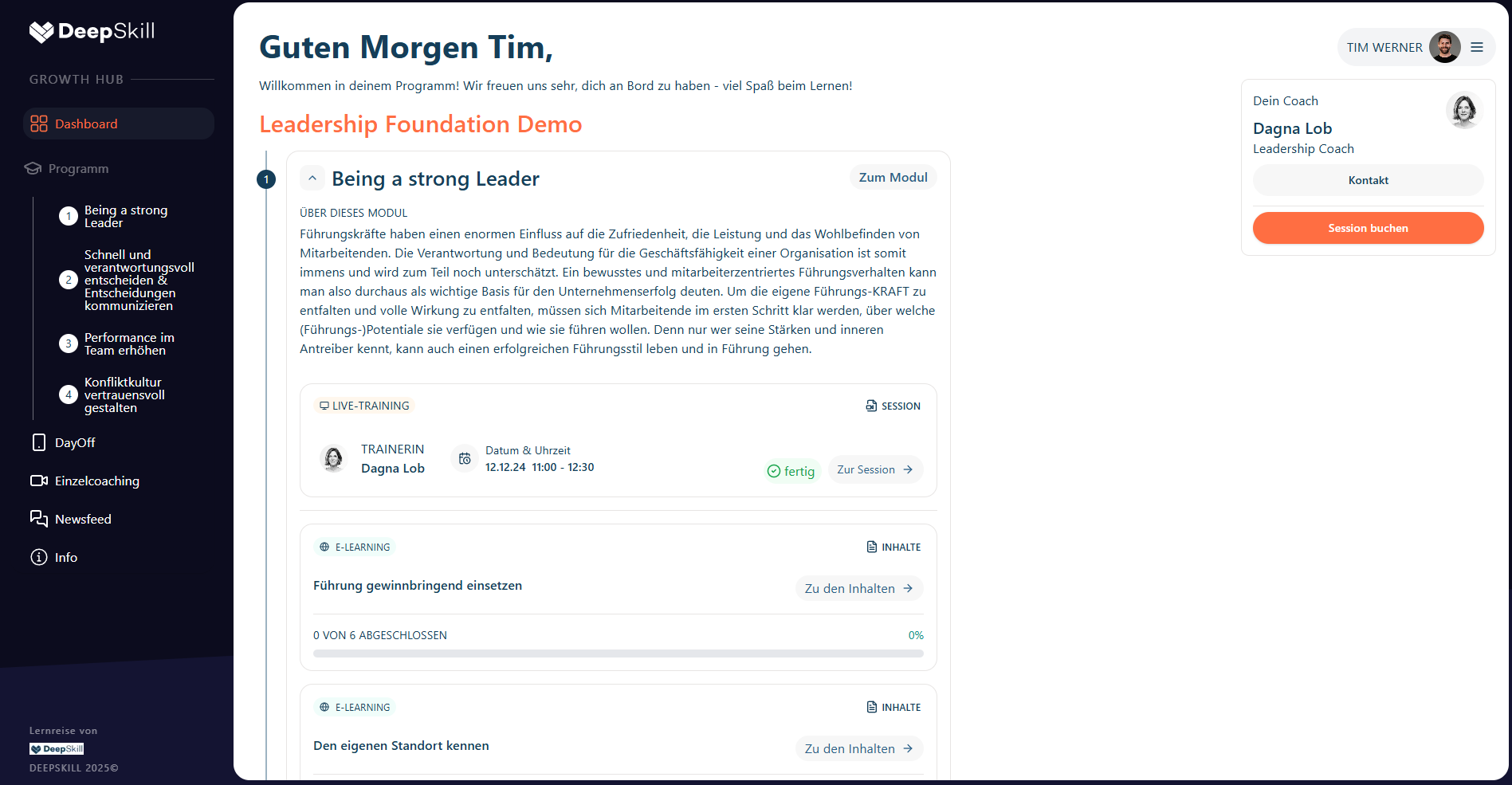 Dashboard with Expanded Module