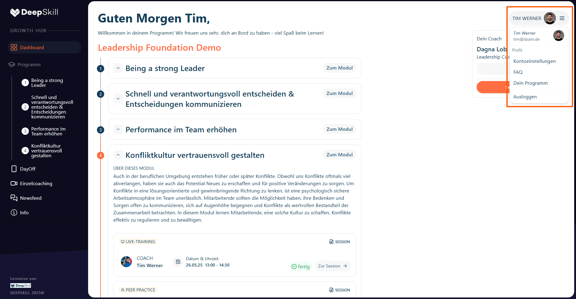 User Menu